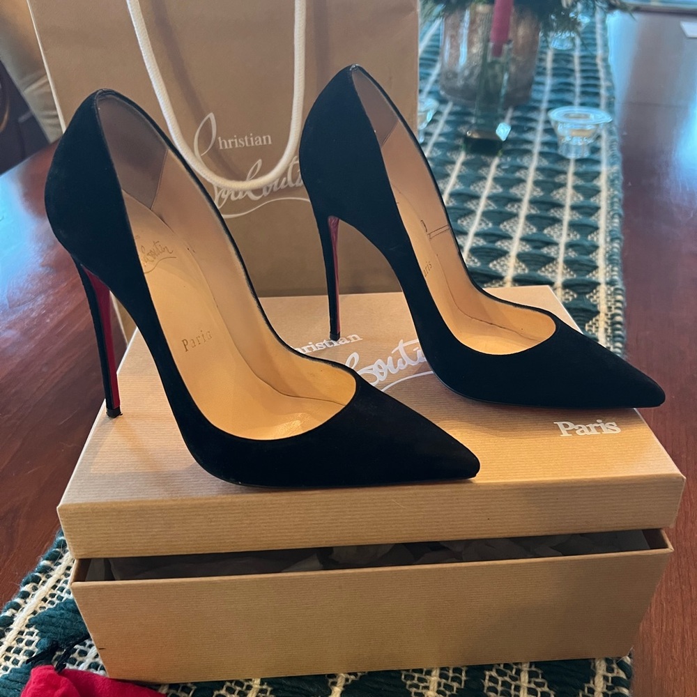 Christian Louboutin Black Stiletto Heels with Red Soles